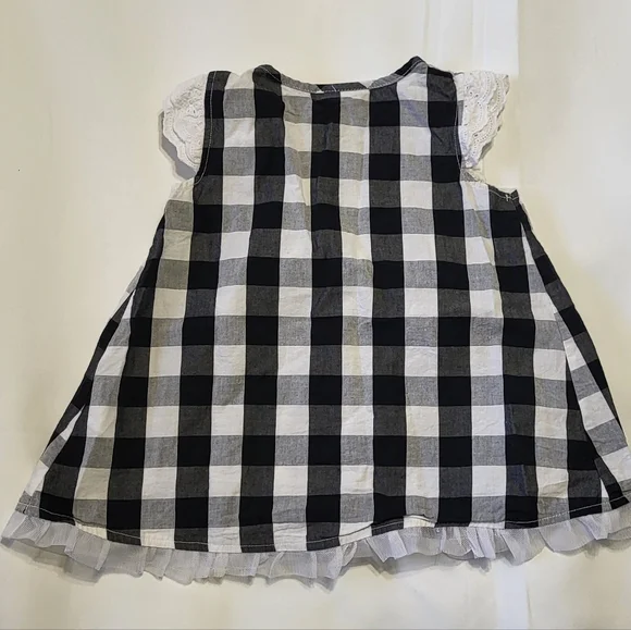 Calvin Klein Baby Girls Plaid Lace Casual Dress Size 6-9M - Picture 4 of 6